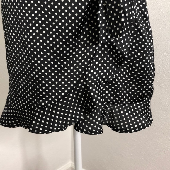 Black and White Polka Dot Wrap Mini Skirt NEW! - Picture 11 of 12